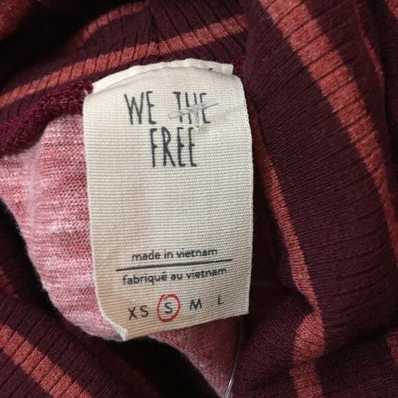 NWT Free People Piper Twofer Long Sleeve Tee – Washed Red Combo - Small - Picture 12 of 15